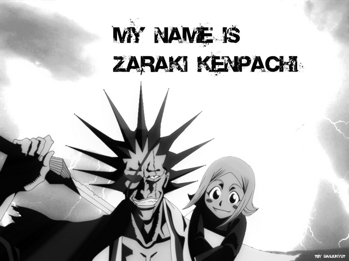 Zaraki Kenpachi and Yachiru Kusajishi from Bleach