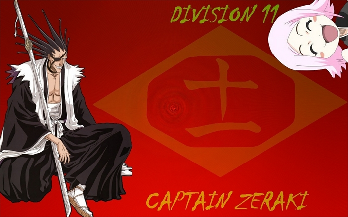 Captain Kenpachi Zaraki and Yachiru Kusajishi from Bleach