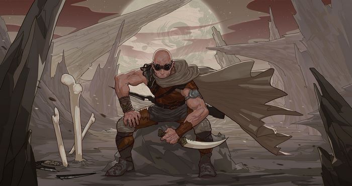 Riddick in a desolate wasteland
