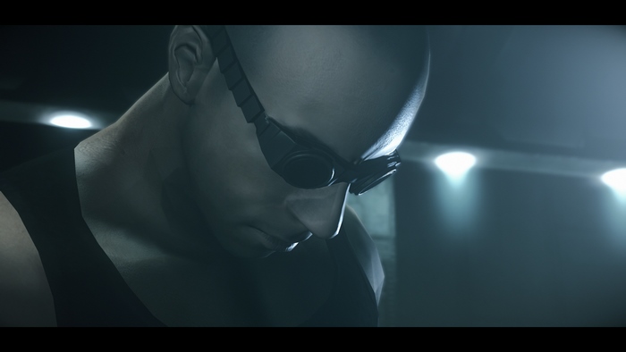 Riddick wearing goggles