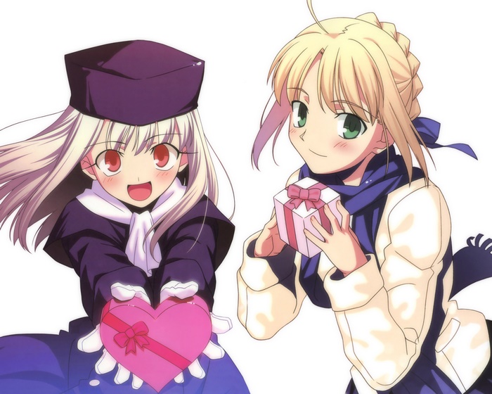 Illyasviel von Einzbern and Saber from Fate/stay night