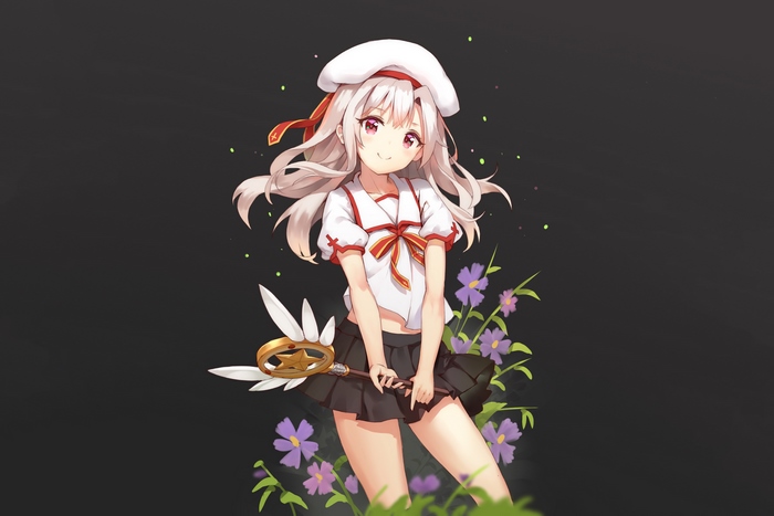 Illyasviel von Einzbern with a magic wand