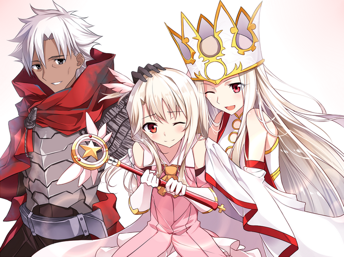 Illyasviel Von Einzbern and two companions