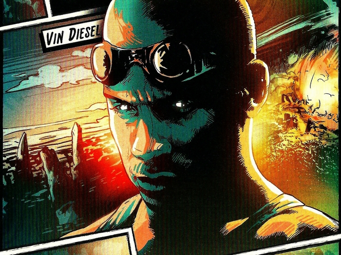 Vin Diesel as Riddick in comic art