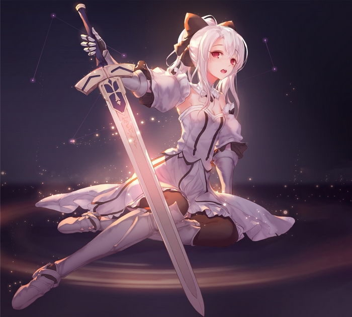 Illyasviel von Einzbern with a sword