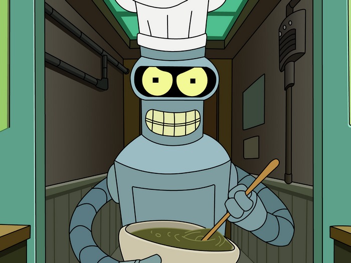Bender from Futurama as a chef