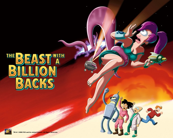 Leela and friends from Futurama: The Beast with a Billion Backs