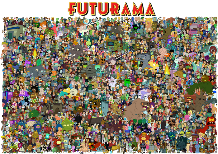 Futurama characters collage