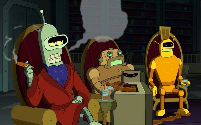 Bender and robots from Futurama