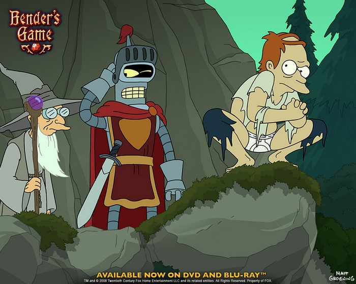 Bender's Game: Bender, Professor Farnsworth, and Fry