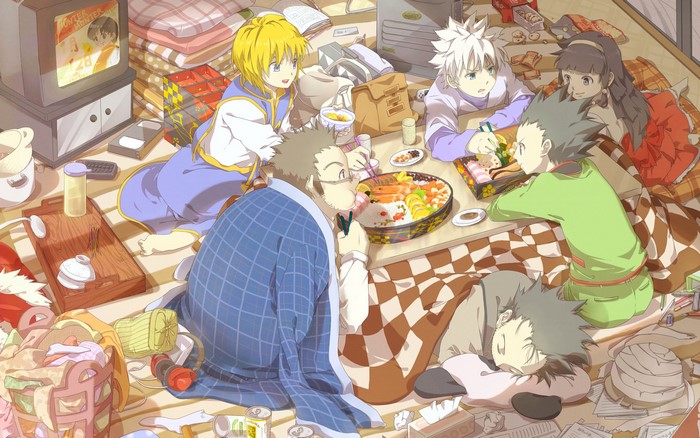 Hunter x Hunter characters having a meal