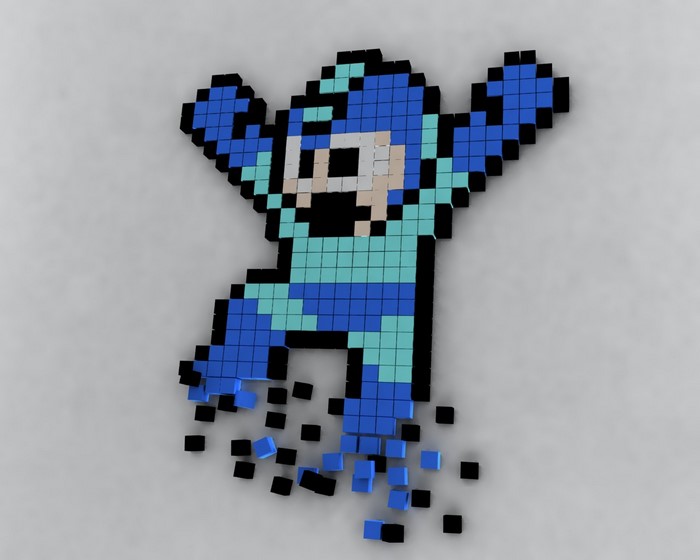Mega Man pixel art character