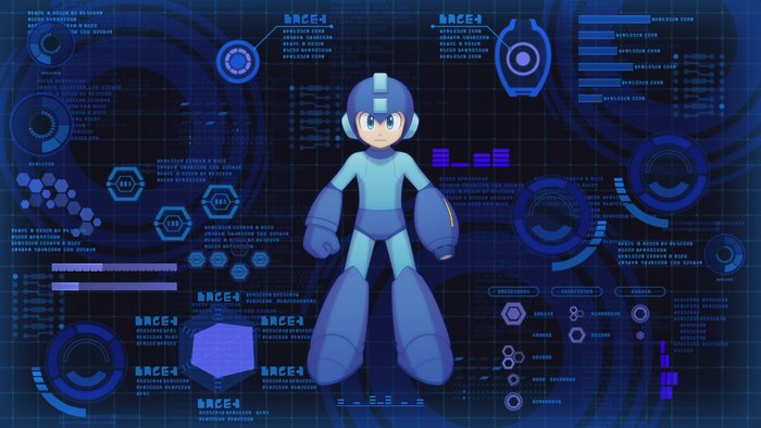 Mega Man on Futuristic HUD