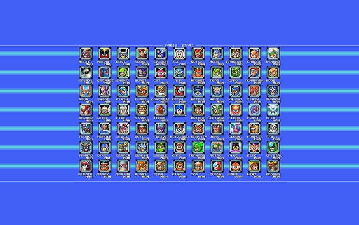 Mega Man Character Select Screen