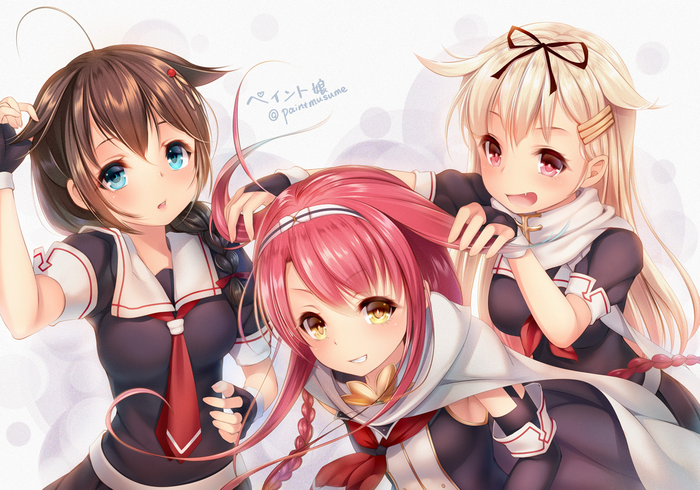 Yuudachi from Kancolle with friends
