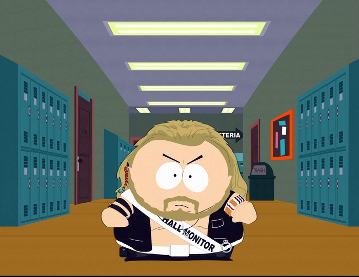 Eric Cartman from South Park as Hall Monitor