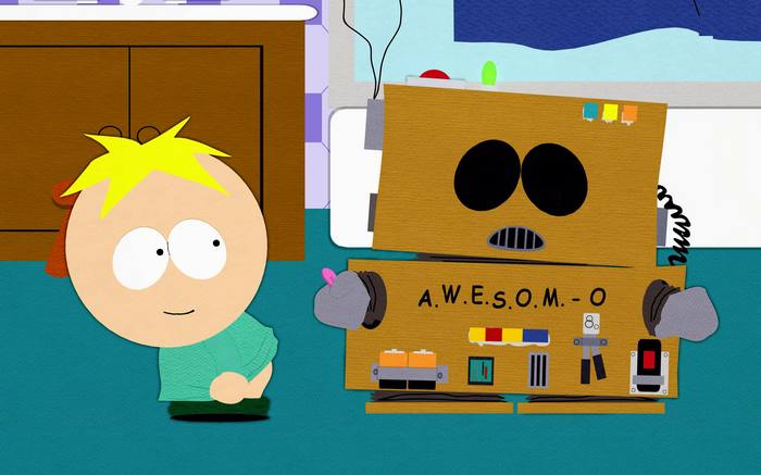 Butters Stotch and A.W.E.S.O.M.-O from South Park