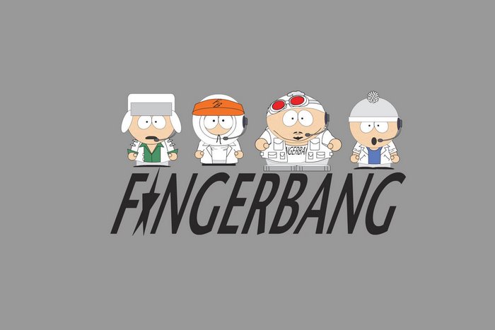 South Park characters with FINGERBANG text