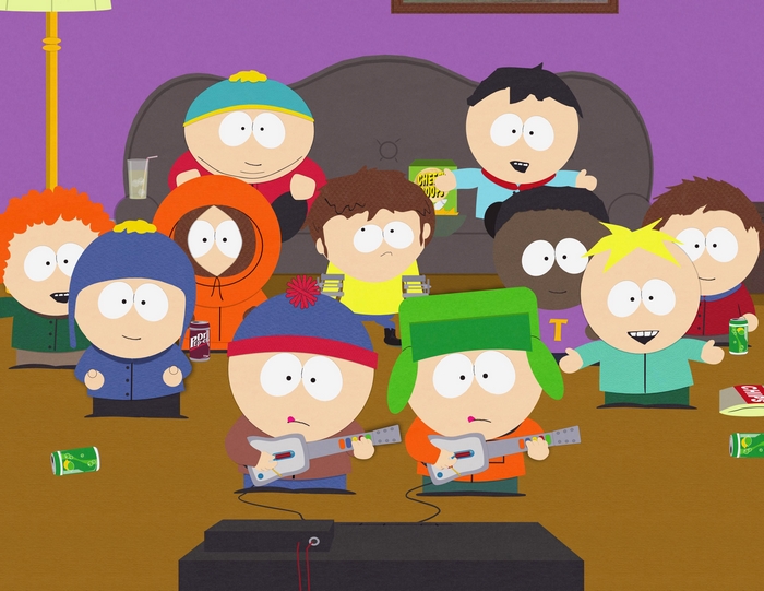 South Park characters playing a video game