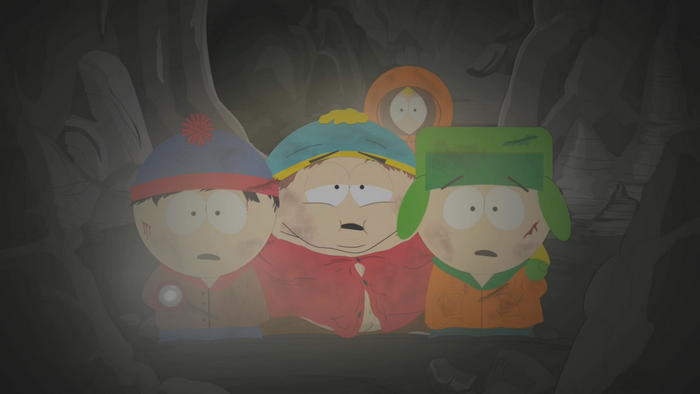 South Park boys in a cave