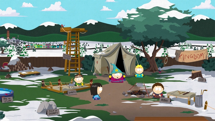 South Park characters in a backyard kingdom