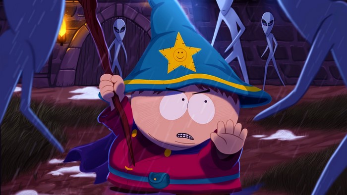 Eric Cartman as a wizard with aliens