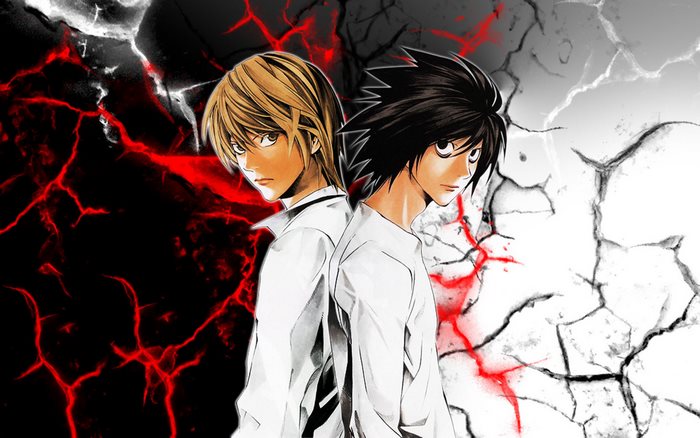 Light Yagami and L from Death Note