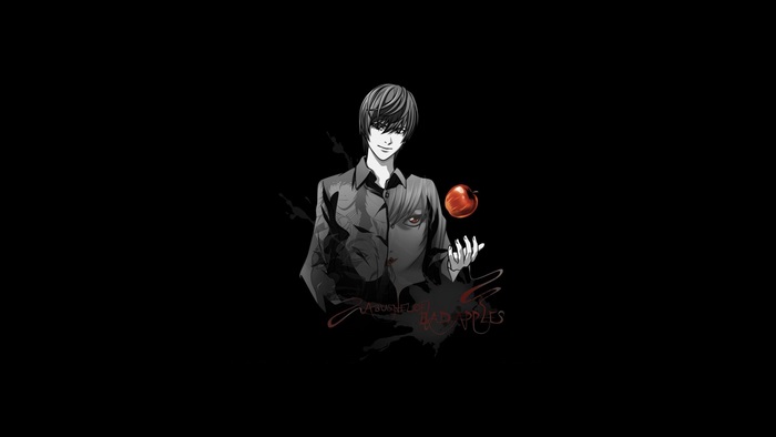 Light Yagami from Death Note holding an apple