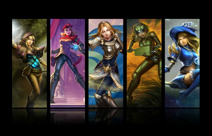 Five female champions from League of Legends