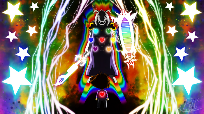 Asriel Dreemurr and Frisk from Undertale