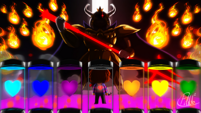 Asriel Dreemurr and Frisk from Undertale