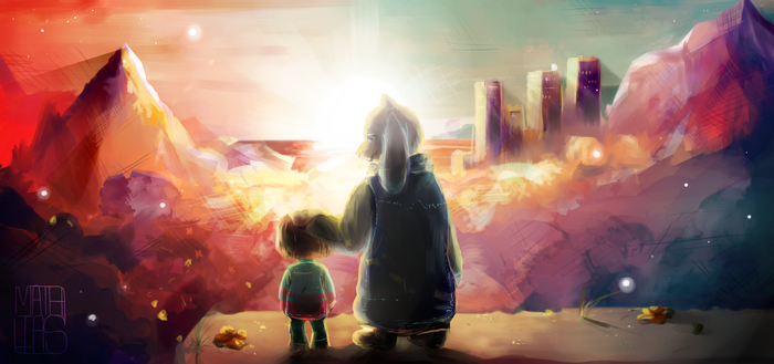 Frisk and Toriel from Undertale