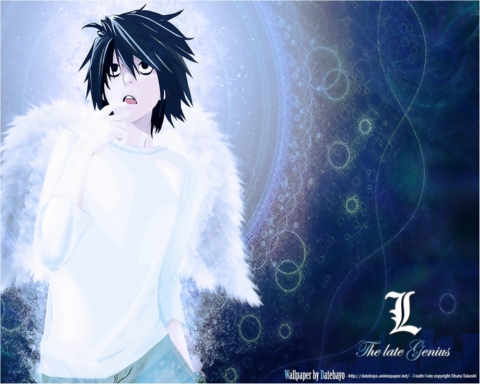 L from Death Note with angel wings