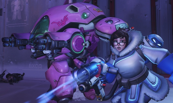 D.Va's MEKA and Mei from Overwatch