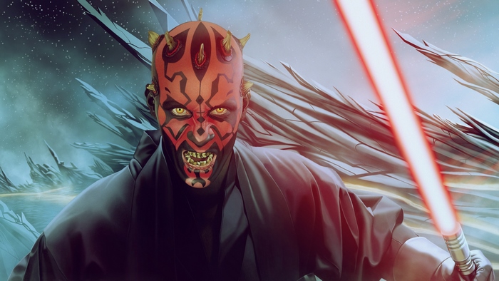 Darth Maul with a red lightsaber