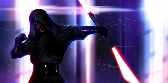 Darth Maul with dual lightsabers