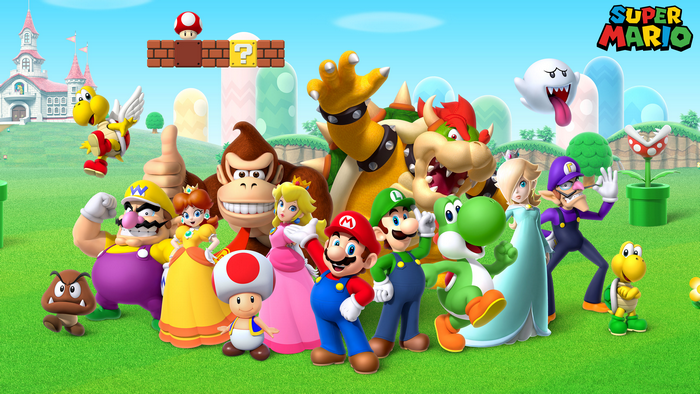 Super Mario characters group photo