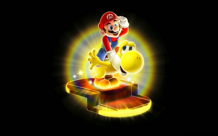 Mario riding Yoshi from Super Mario