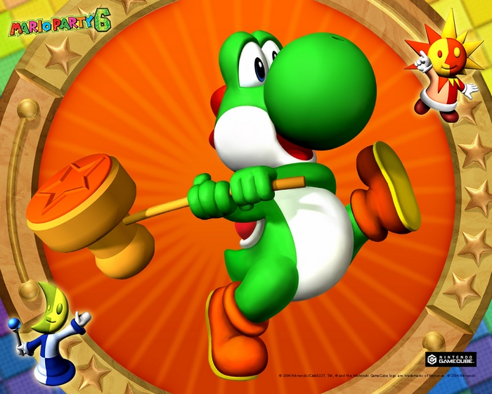 Yoshi from Mario Party 6 with Hammer