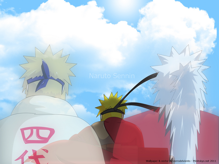 Naruto Sennin with Jiraiya and Minato Namikaze
