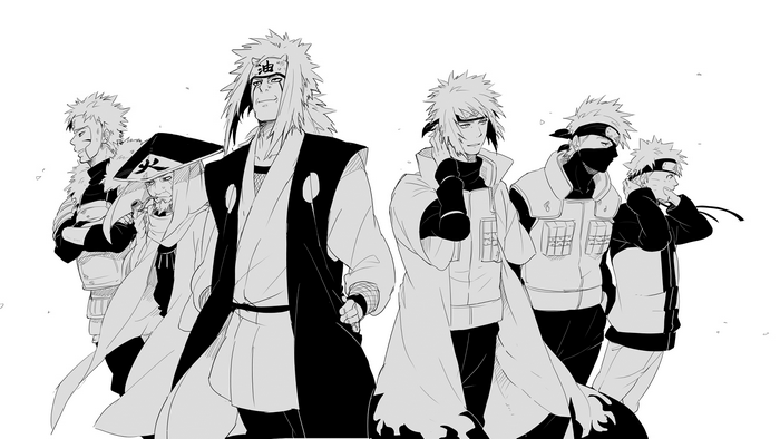 Jiraiya and other Hokage from Naruto