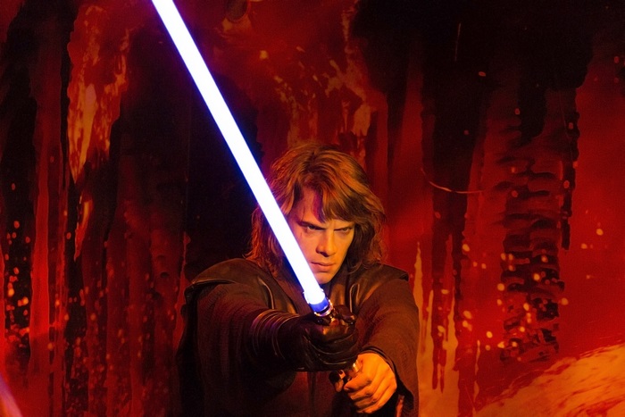 Anakin Skywalker with a blue lightsaber