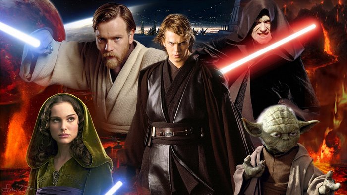 Anakin Skywalker Battling with Lightsaber