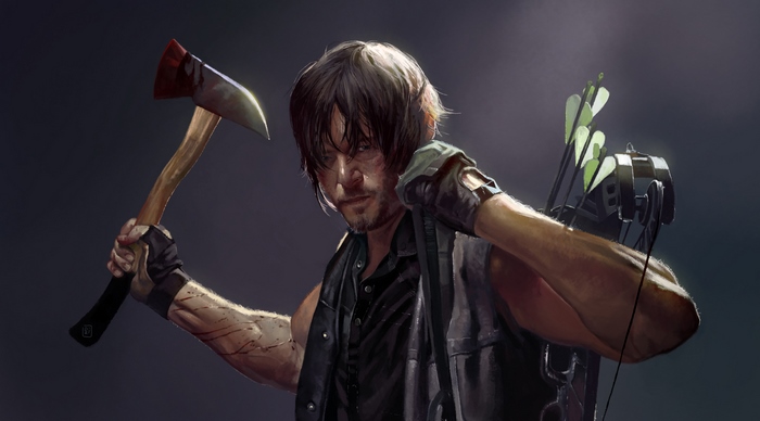 Daryl Dixon with Axe and Bow
