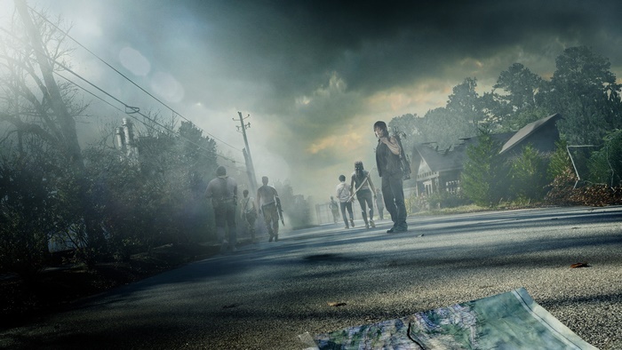 Daryl Dixon and walkers from The Walking Dead
