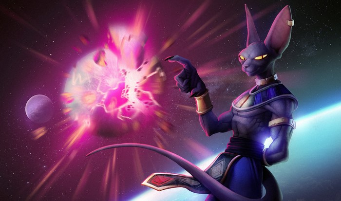 Beerus from Dragon Ball in space