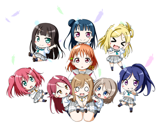 Chibi characters from Love Live! Sunshine!!