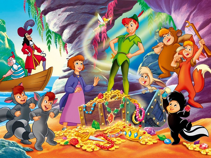 Peter Pan and Friends with Captain Hook and Treasure