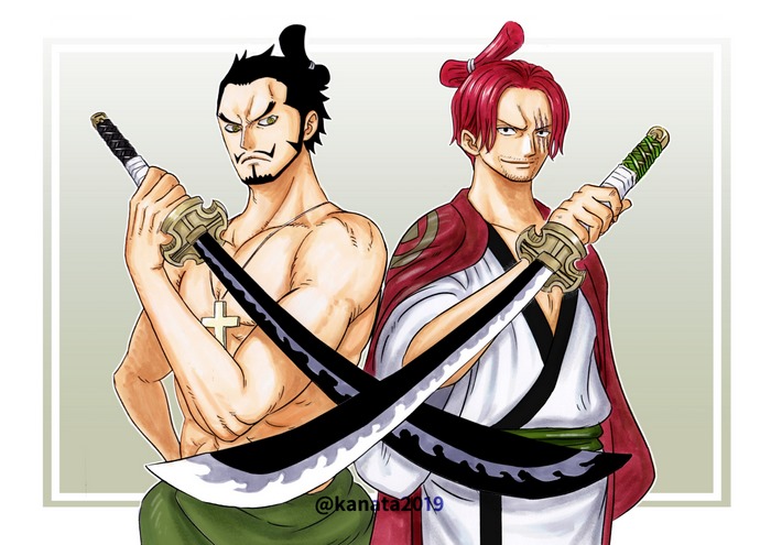 Dracule Mihawk and Shanks from One Piece