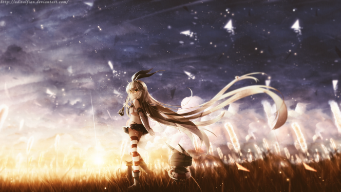 Shimakaze from Kancolle in a field